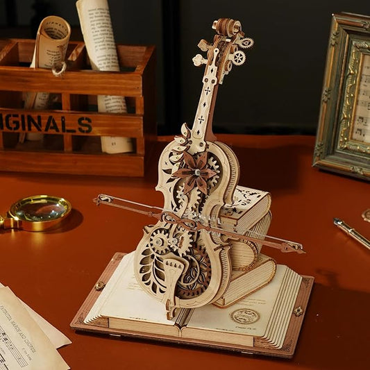 Magic Cello Adults 3D Puzzles -3D Wooden Puzzles for Adults - Wooden Music Box Puzzle to Build - Unique Music Gift Hobby Kits